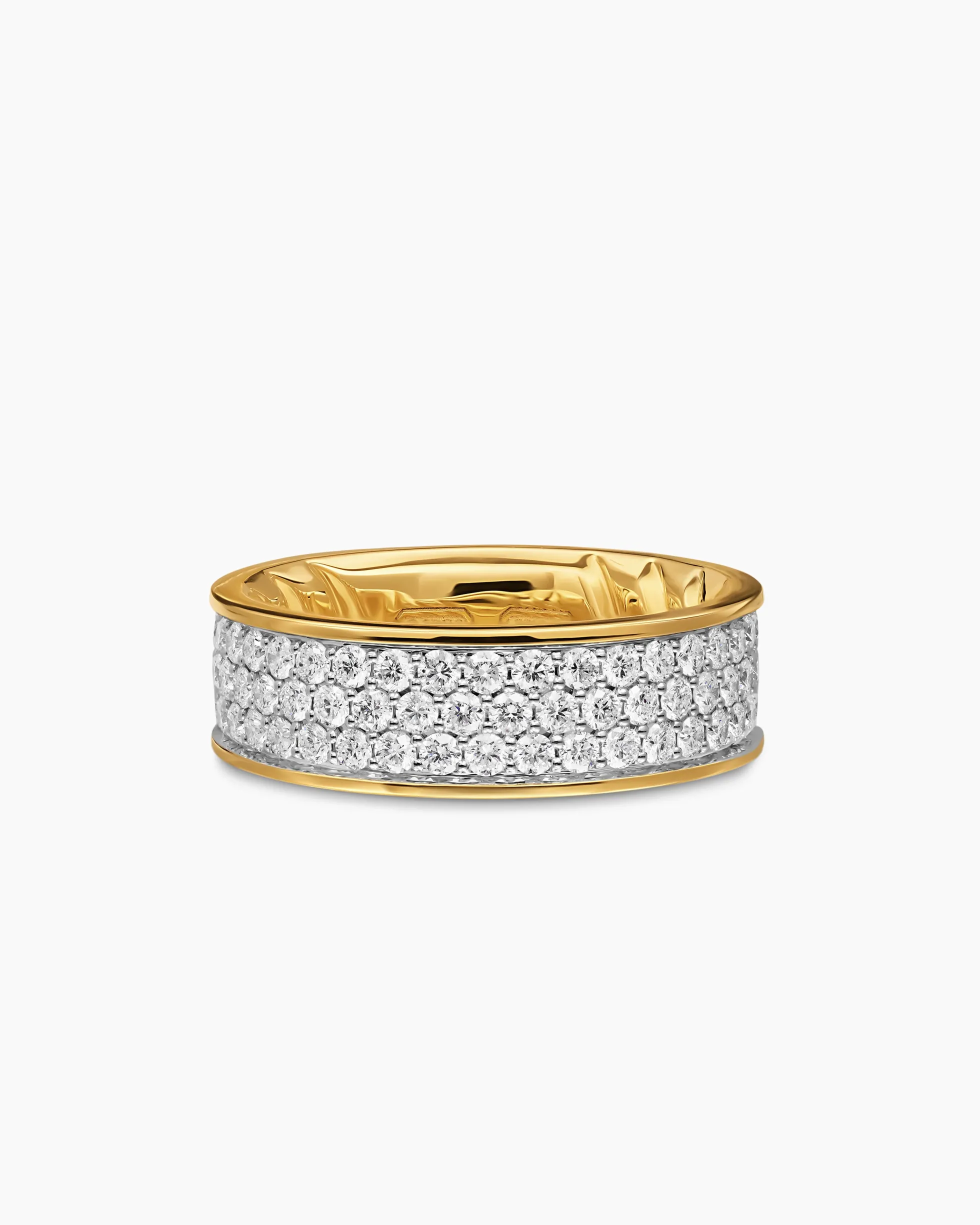 Streamline® Band Ring 18K Yellow Gold with Diamonds, 7.6mm