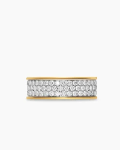 Streamline® Band Ring 18K Yellow Gold with Diamonds, 7.6mm