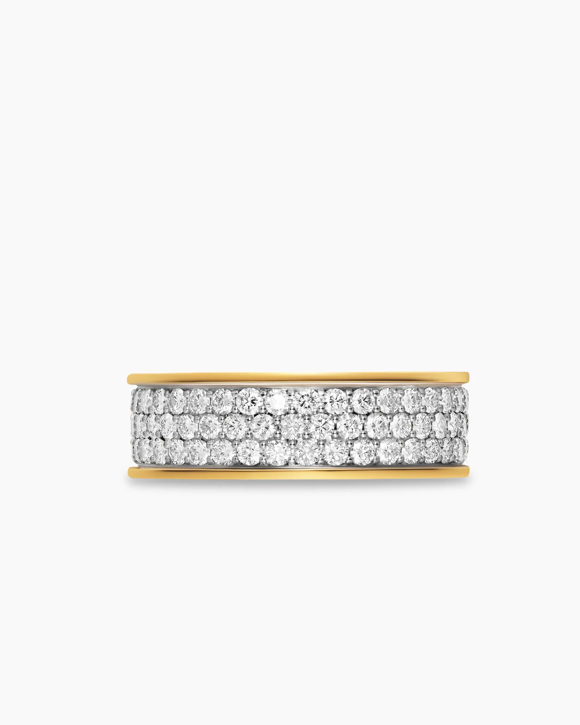 Streamline® Band Ring 18K Yellow Gold with Diamonds, 7.6mm