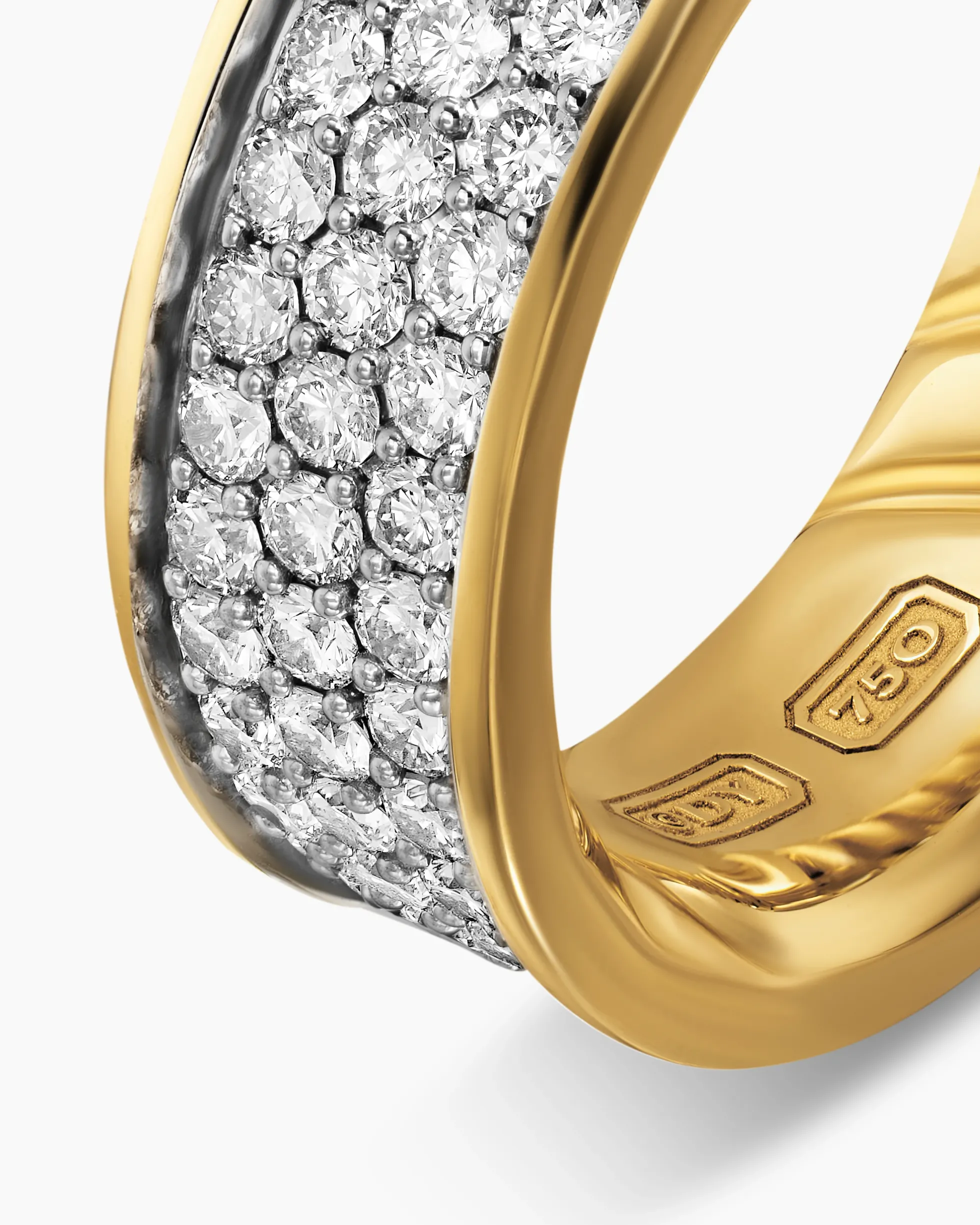 Streamline® Band Ring 18K Yellow Gold with Diamonds, 7.6mm