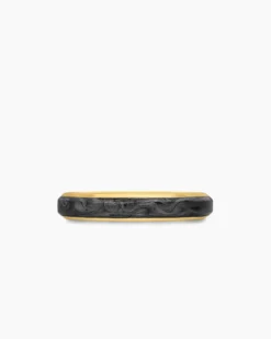 Streamline® Band Ring 18K Yellow Gold with Forged Carbon, 4mm