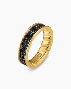 Streamline® Band Ring 18K Yellow Gold with Black Diamonds, 6.2mm
