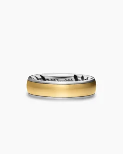Streamline® Band Ring Sterling Silver with 18K Yellow Gold, 6.2mm