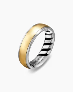 Streamline® Band Ring Sterling Silver with 18K Yellow Gold, 6.2mm