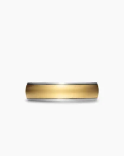 Streamline® Band Ring Sterling Silver with 18K Yellow Gold, 6.2mm