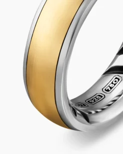 Streamline® Band Ring Sterling Silver with 18K Yellow Gold, 6.2mm