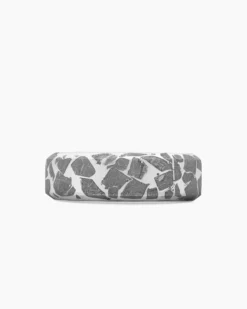 Streamline® Band Ring Sterling Silver with Fused Meteorite, 8.5mm