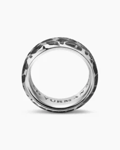 Streamline® Band Ring Sterling Silver with Fused Meteorite, 8.5mm