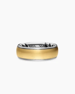 Streamline® Band Ring Sterling Silver with 18K Yellow Gold, 7.6mm