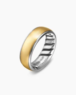 Streamline® Band Ring Sterling Silver with 18K Yellow Gold, 7.6mm