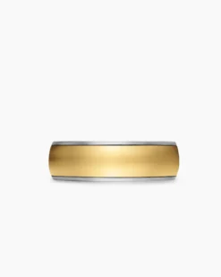 Streamline® Band Ring Sterling Silver with 18K Yellow Gold, 7.6mm