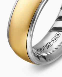Streamline® Band Ring Sterling Silver with 18K Yellow Gold, 7.6mm