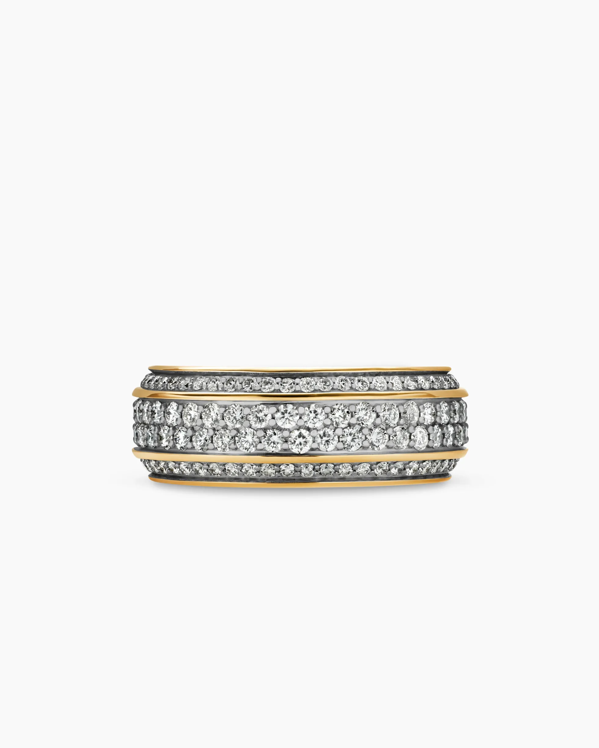 Streamline® Beveled Band Ring 18K Yellow Gold with Diamonds, 8.5mm