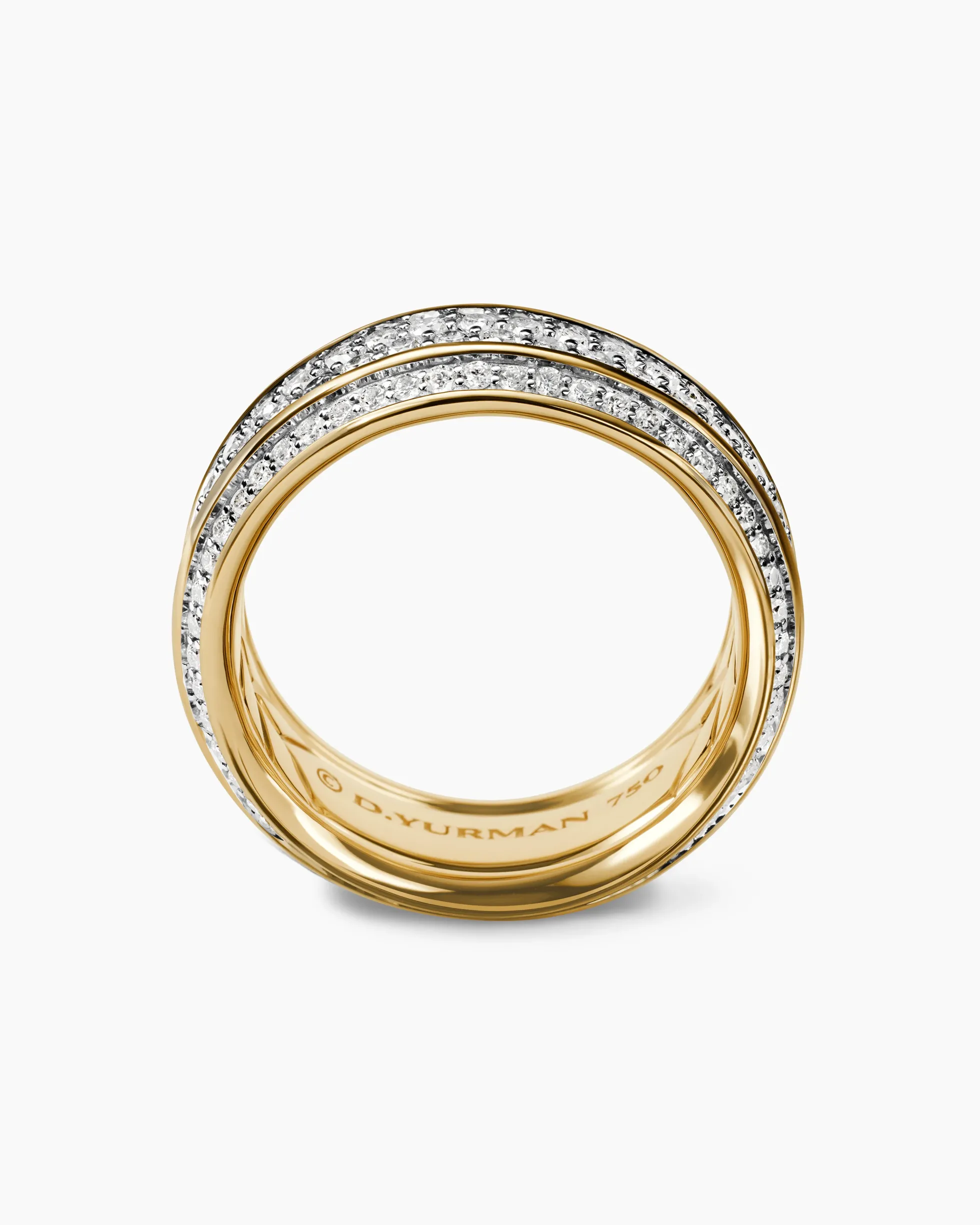 Streamline® Beveled Band Ring 18K Yellow Gold with Diamonds, 8.5mm