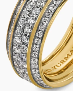 Streamline® Beveled Band Ring 18K Yellow Gold with Diamonds, 8.5mm