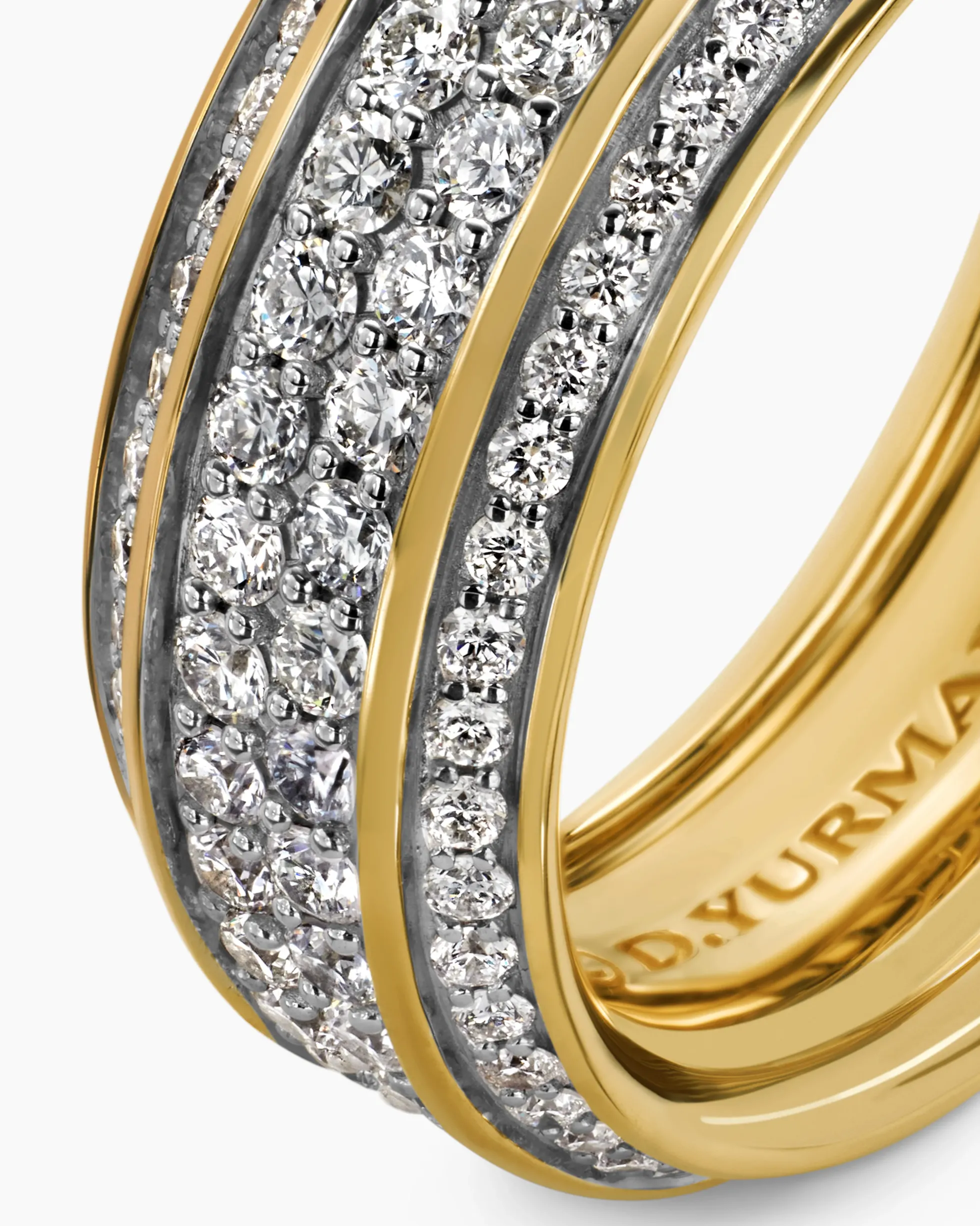 Streamline® Beveled Band Ring 18K Yellow Gold with Diamonds, 8.5mm