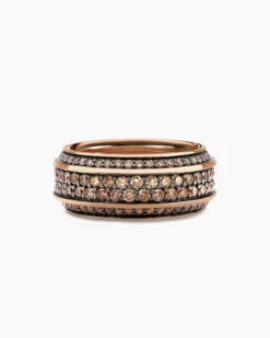 Streamline® Beveled Band Ring 18K Rose Gold with Cognac Diamonds, 8.5mm