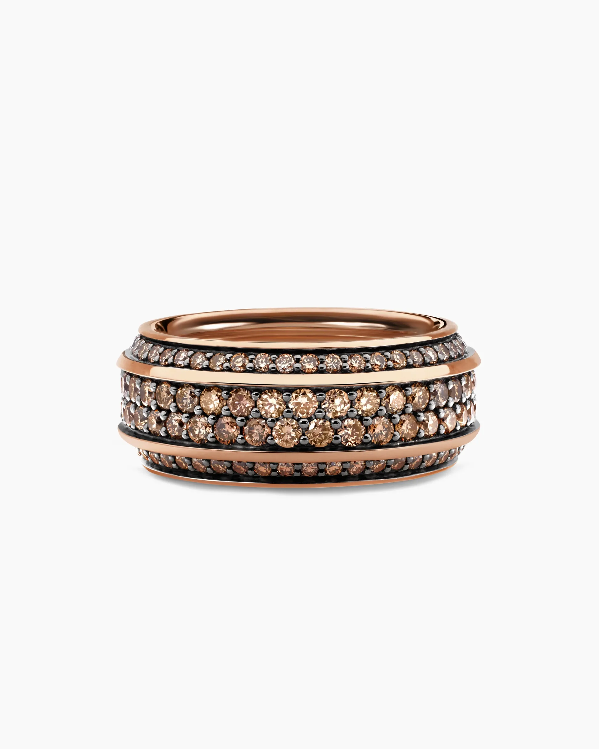 Streamline® Beveled Band Ring 18K Rose Gold with Cognac Diamonds, 8.5mm
