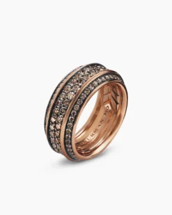 Streamline® Beveled Band Ring 18K Rose Gold with Cognac Diamonds, 8.5mm