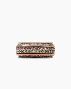 Streamline® Beveled Band Ring 18K Rose Gold with Cognac Diamonds, 8.5mm