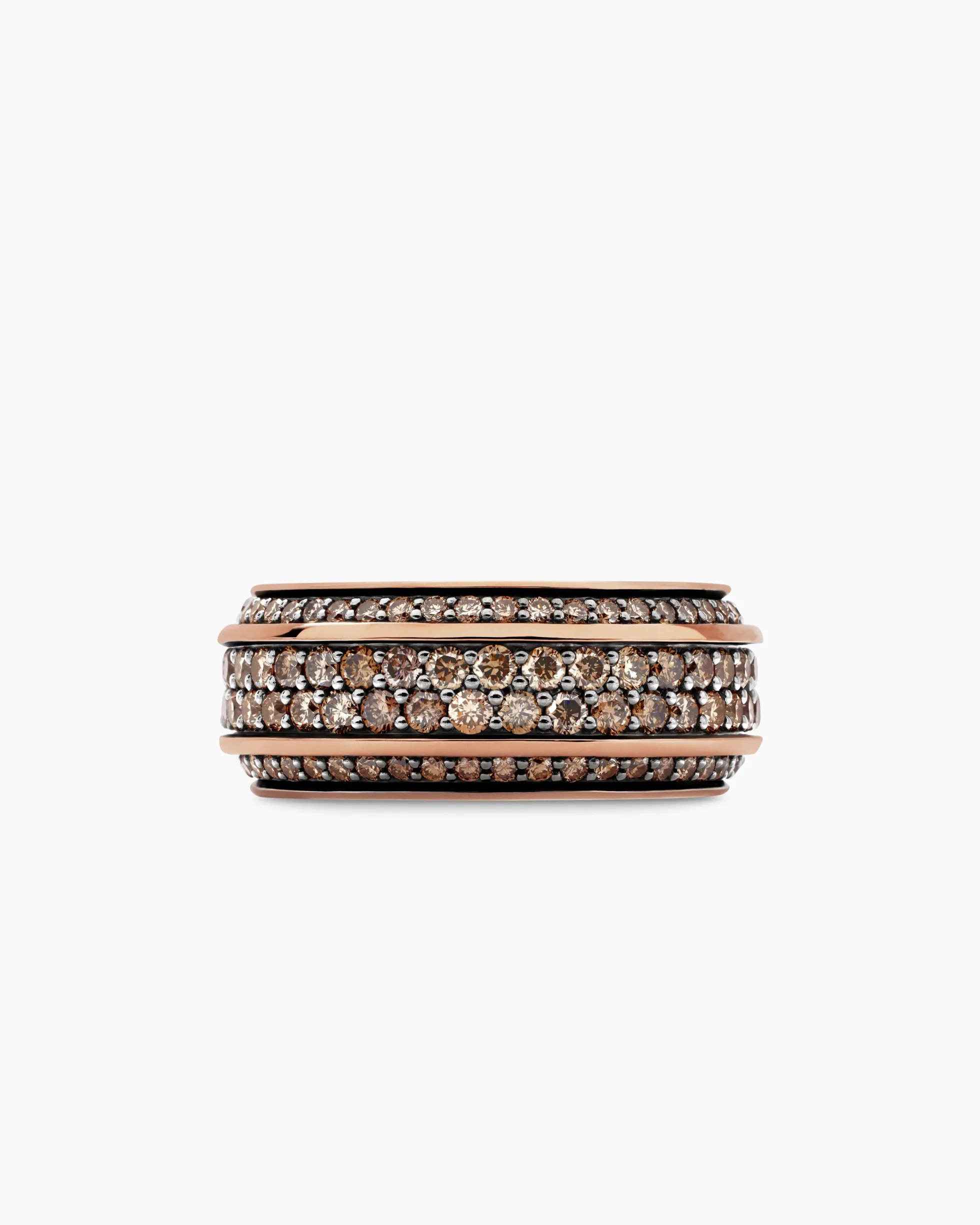 Streamline® Beveled Band Ring 18K Rose Gold with Cognac Diamonds, 8.5mm