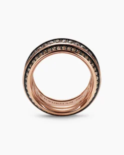 Streamline® Beveled Band Ring 18K Rose Gold with Cognac Diamonds, 8.5mm