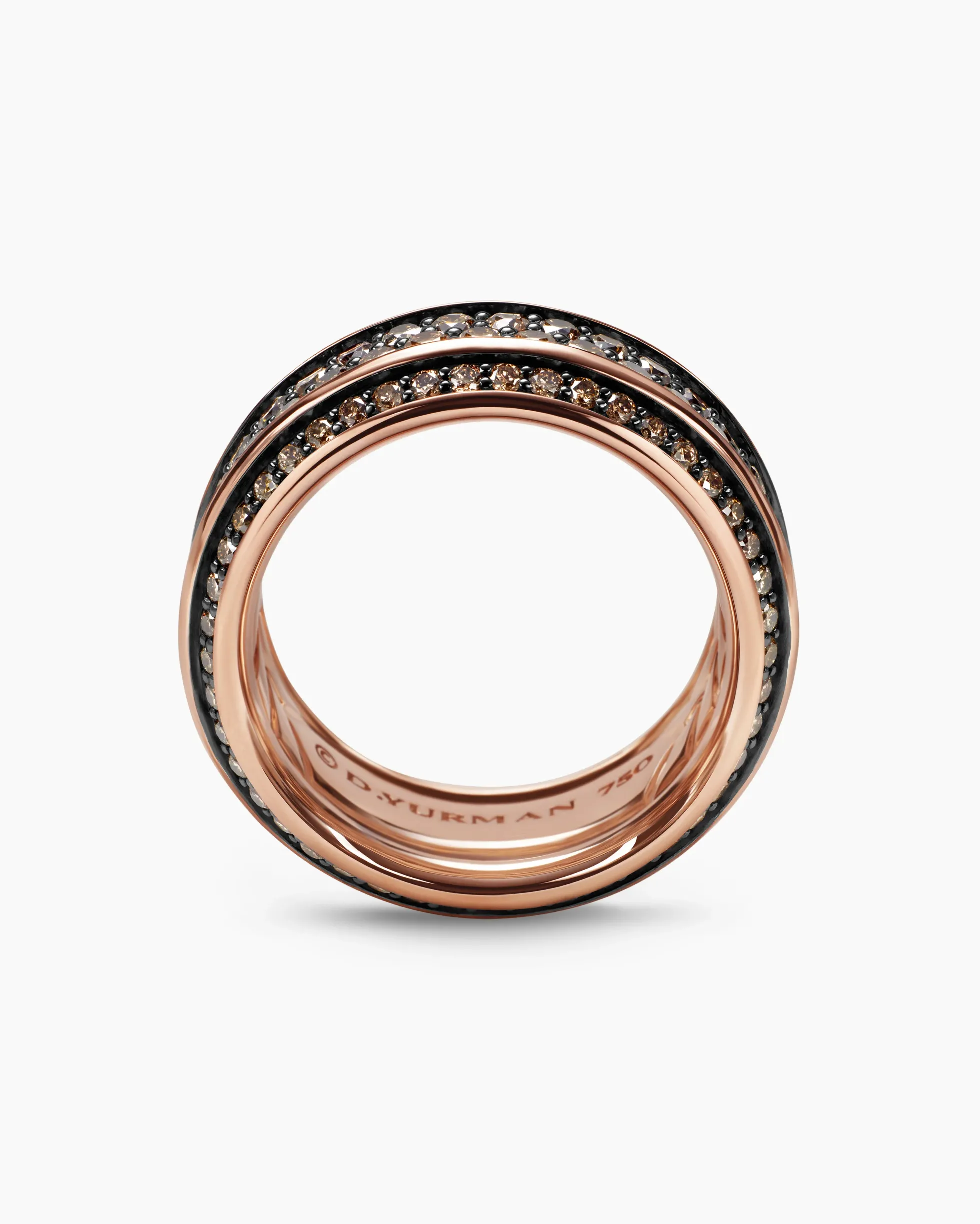 Streamline® Beveled Band Ring 18K Rose Gold with Cognac Diamonds, 8.5mm