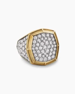 Streamline® Bold Signet Ring 18K Yellow Gold with Diamonds, 23.4mm