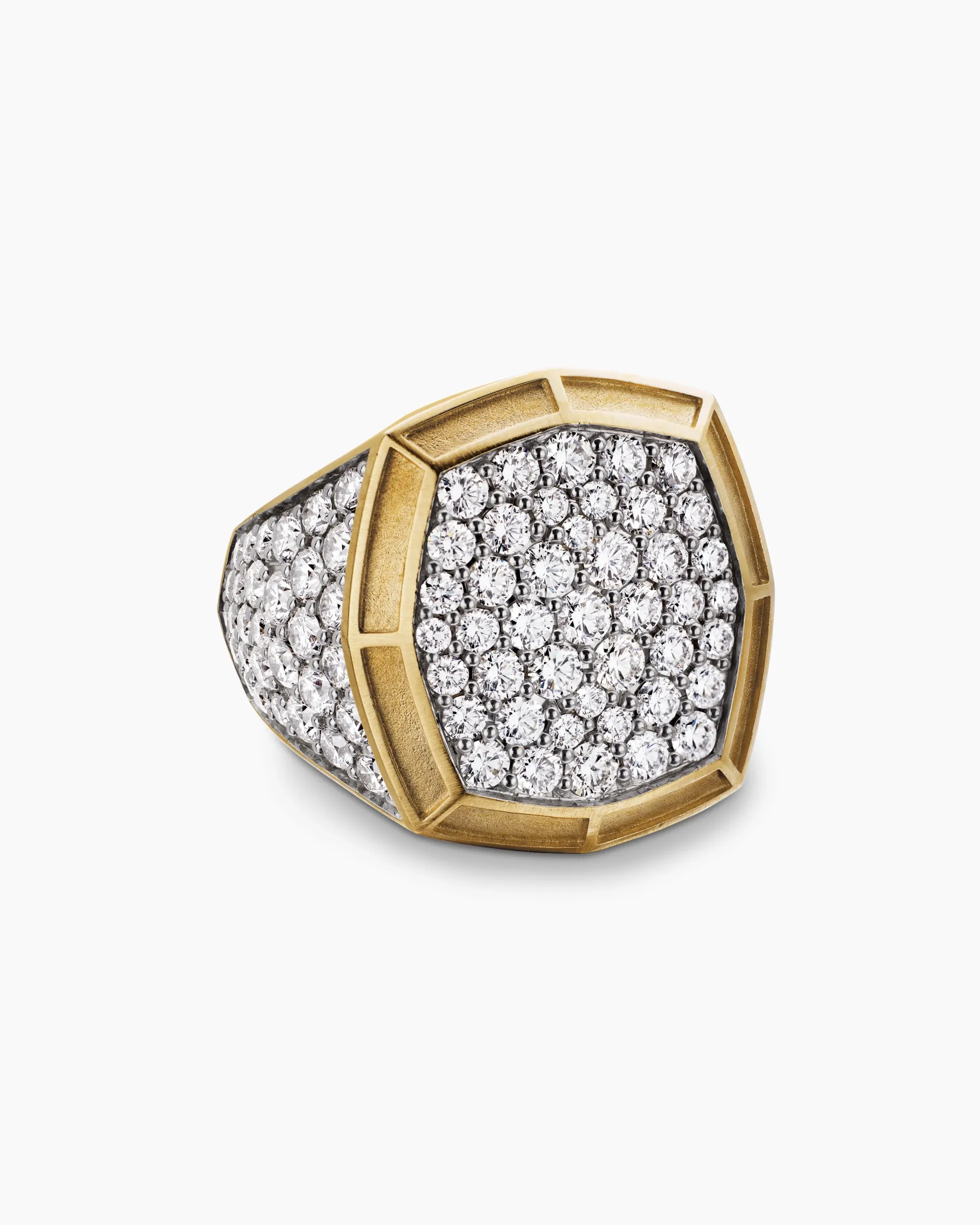 Streamline® Bold Signet Ring 18K Yellow Gold with Diamonds, 23.4mm
