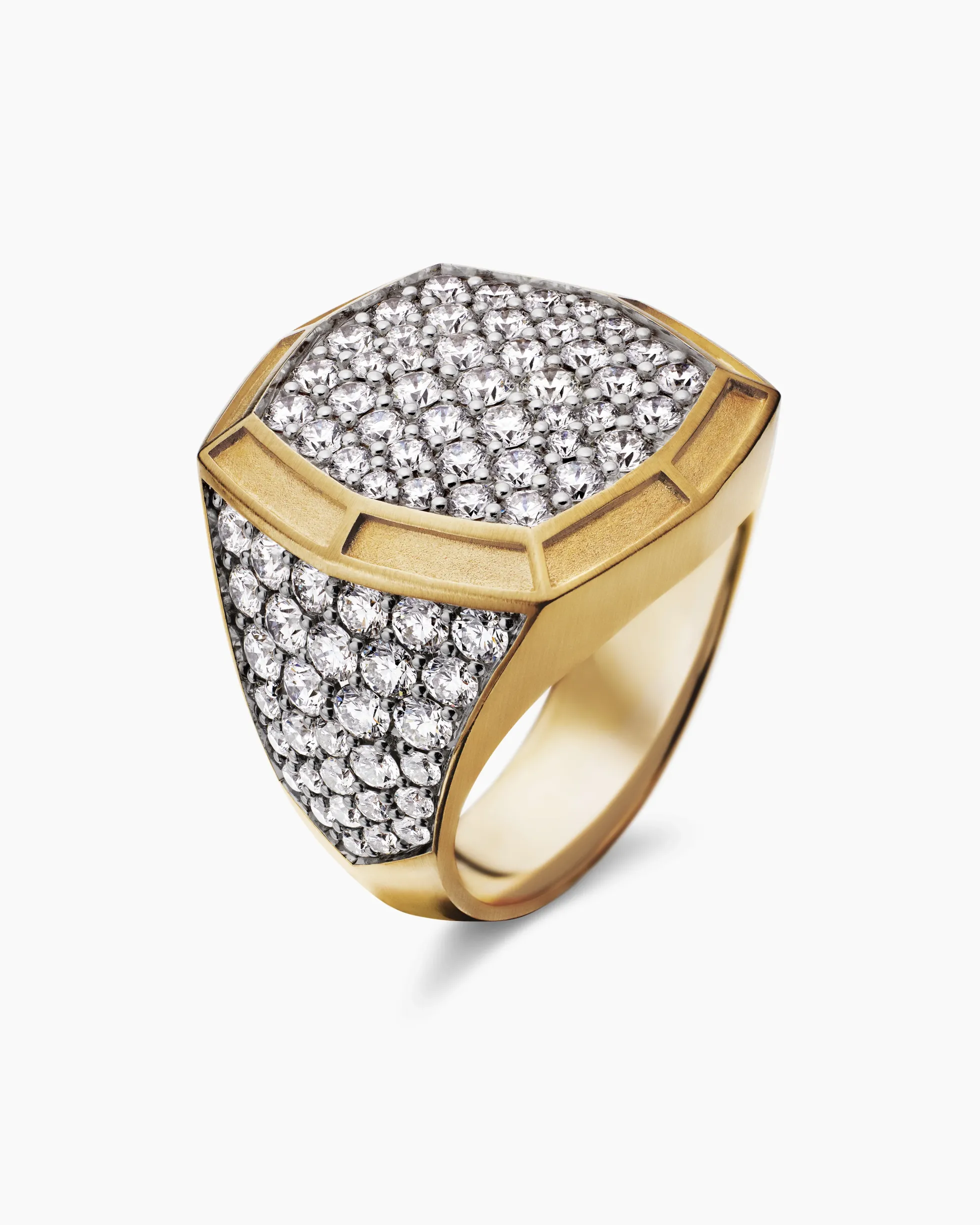 Streamline® Bold Signet Ring 18K Yellow Gold with Diamonds, 23.4mm