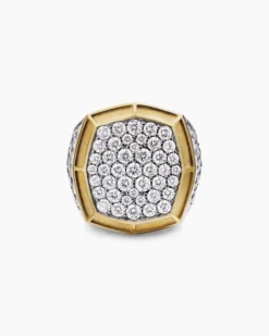 Streamline® Bold Signet Ring 18K Yellow Gold with Diamonds, 23.4mm