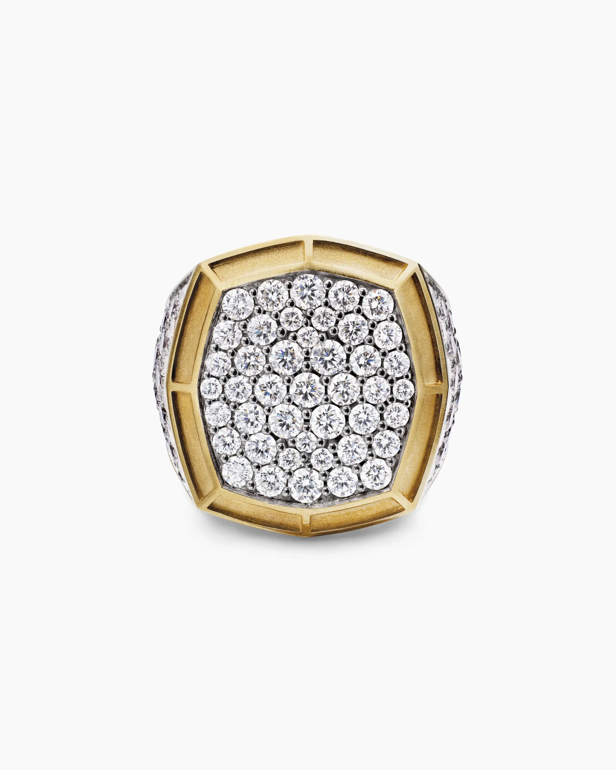 Streamline® Bold Signet Ring 18K Yellow Gold with Diamonds, 23.4mm