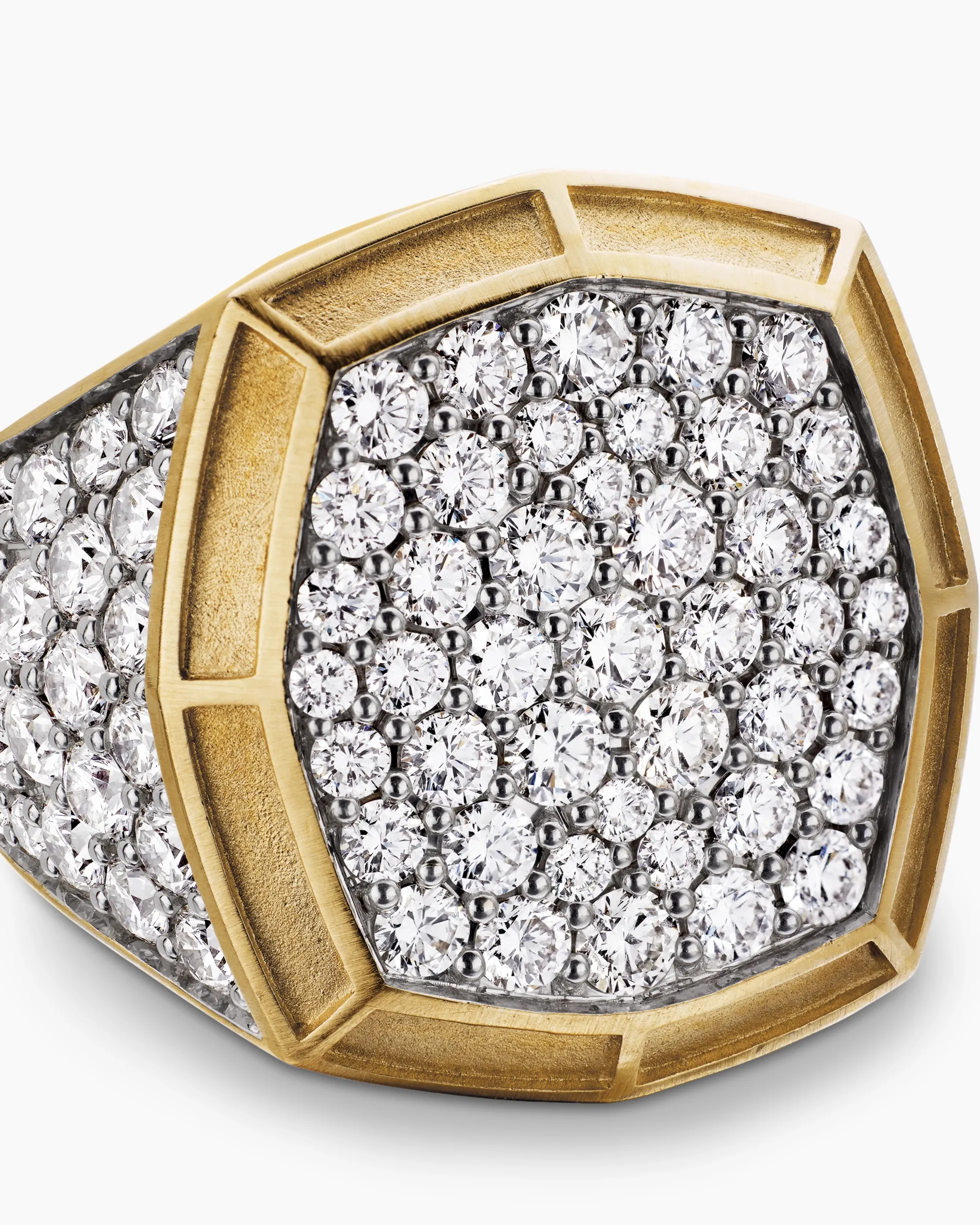 Streamline® Bold Signet Ring 18K Yellow Gold with Diamonds, 23.4mm