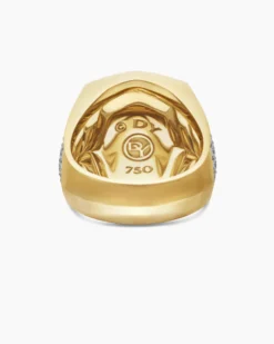Streamline® Bold Signet Ring 18K Yellow Gold with Diamonds, 23.4mm