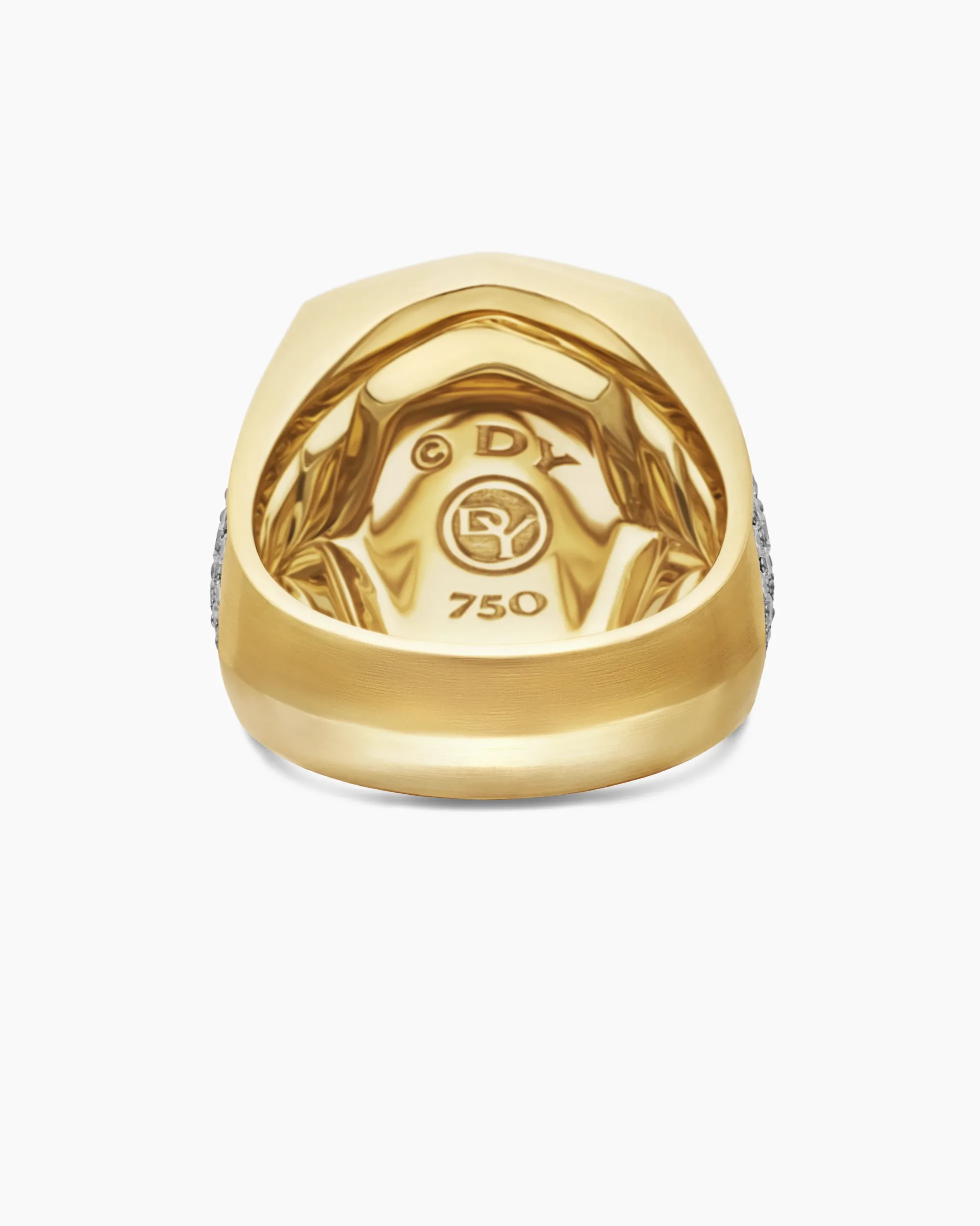 Streamline® Bold Signet Ring 18K Yellow Gold with Diamonds, 23.4mm