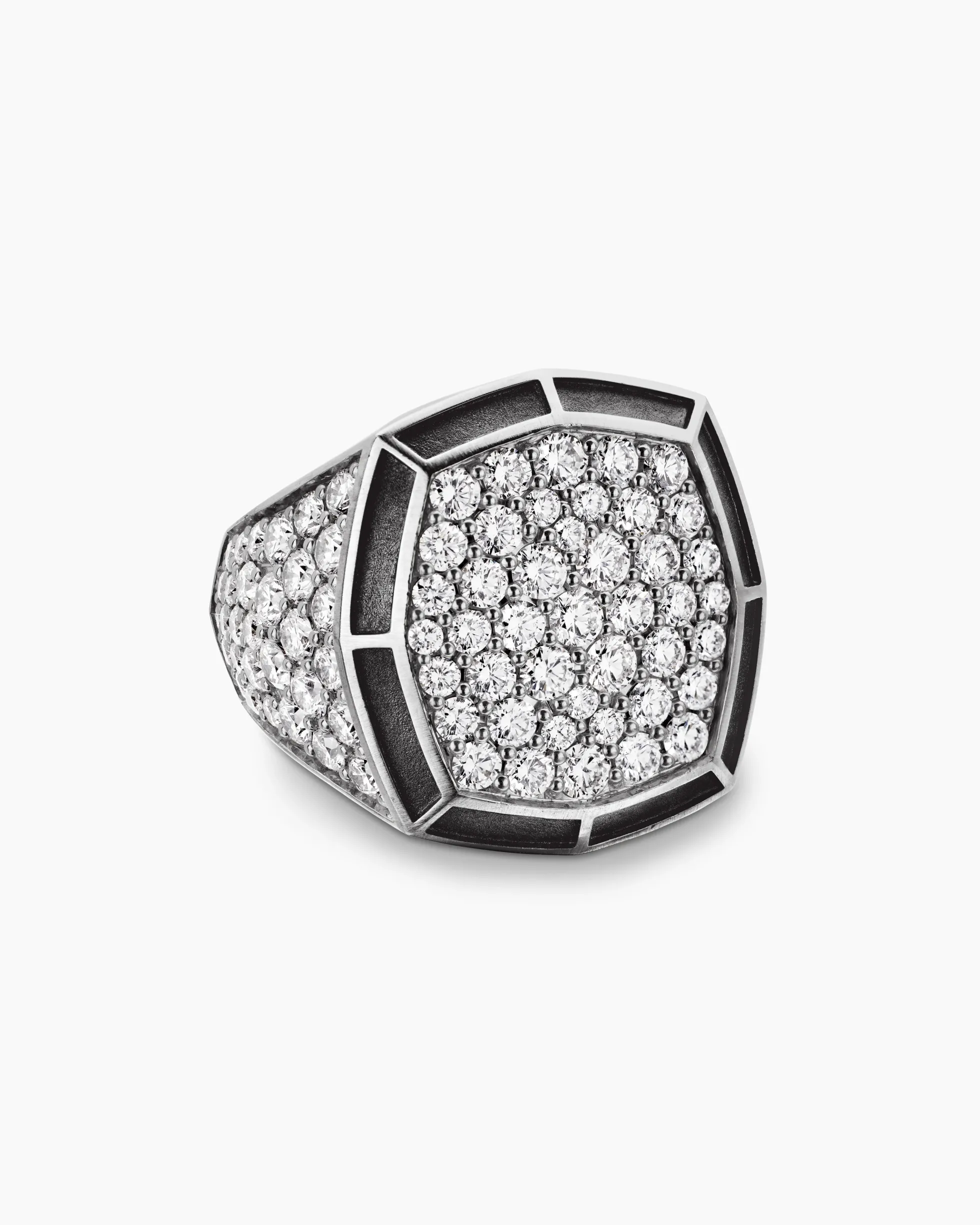 Streamline® Bold Signet Ring Sterling Silver with Diamonds, 23.4mm