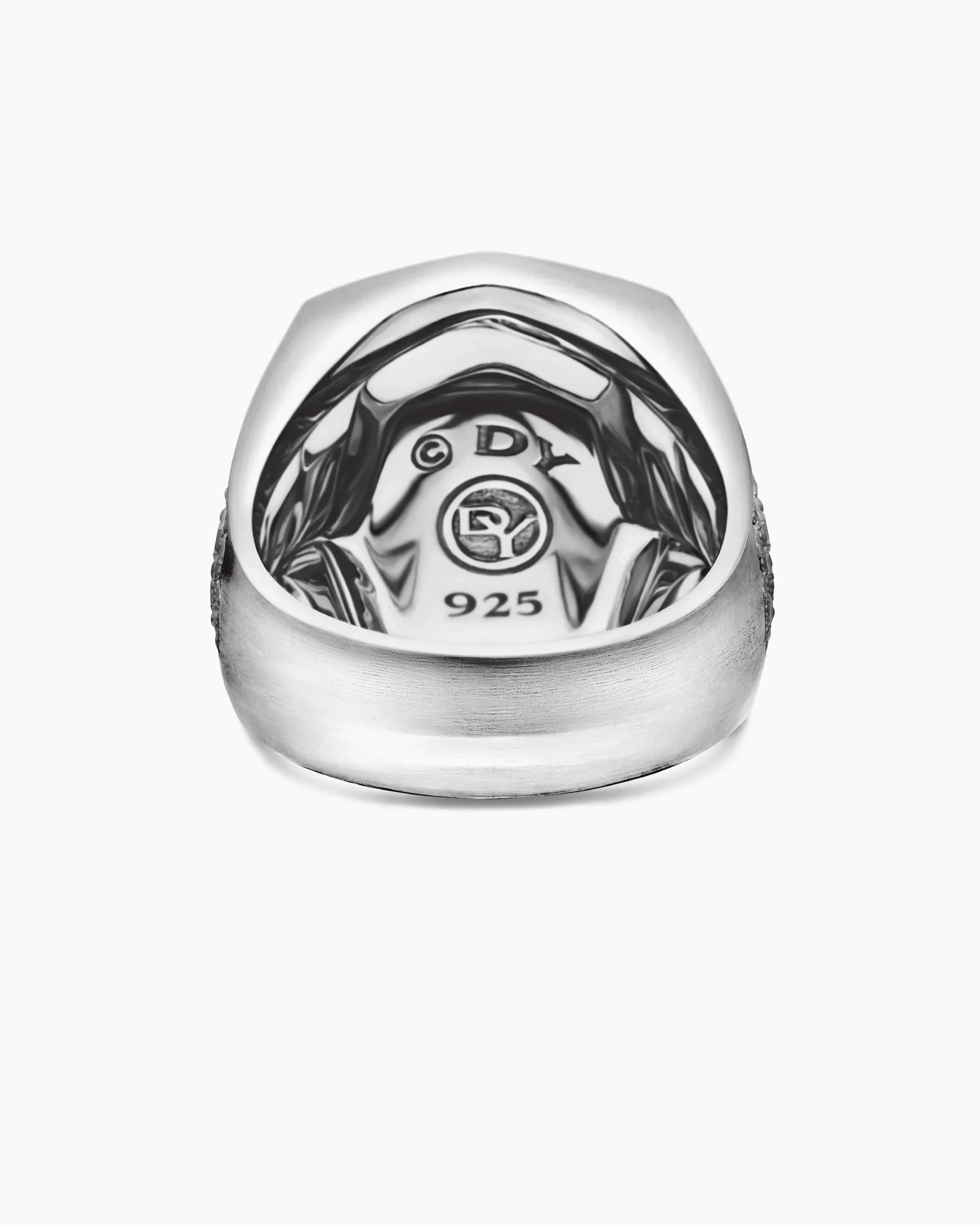 Streamline® Bold Signet Ring Sterling Silver with Diamonds, 23.4mm