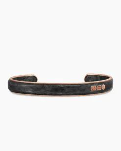 Streamline® Cuff Bracelet 18K Rose Gold with Forged Carbon, 9mm