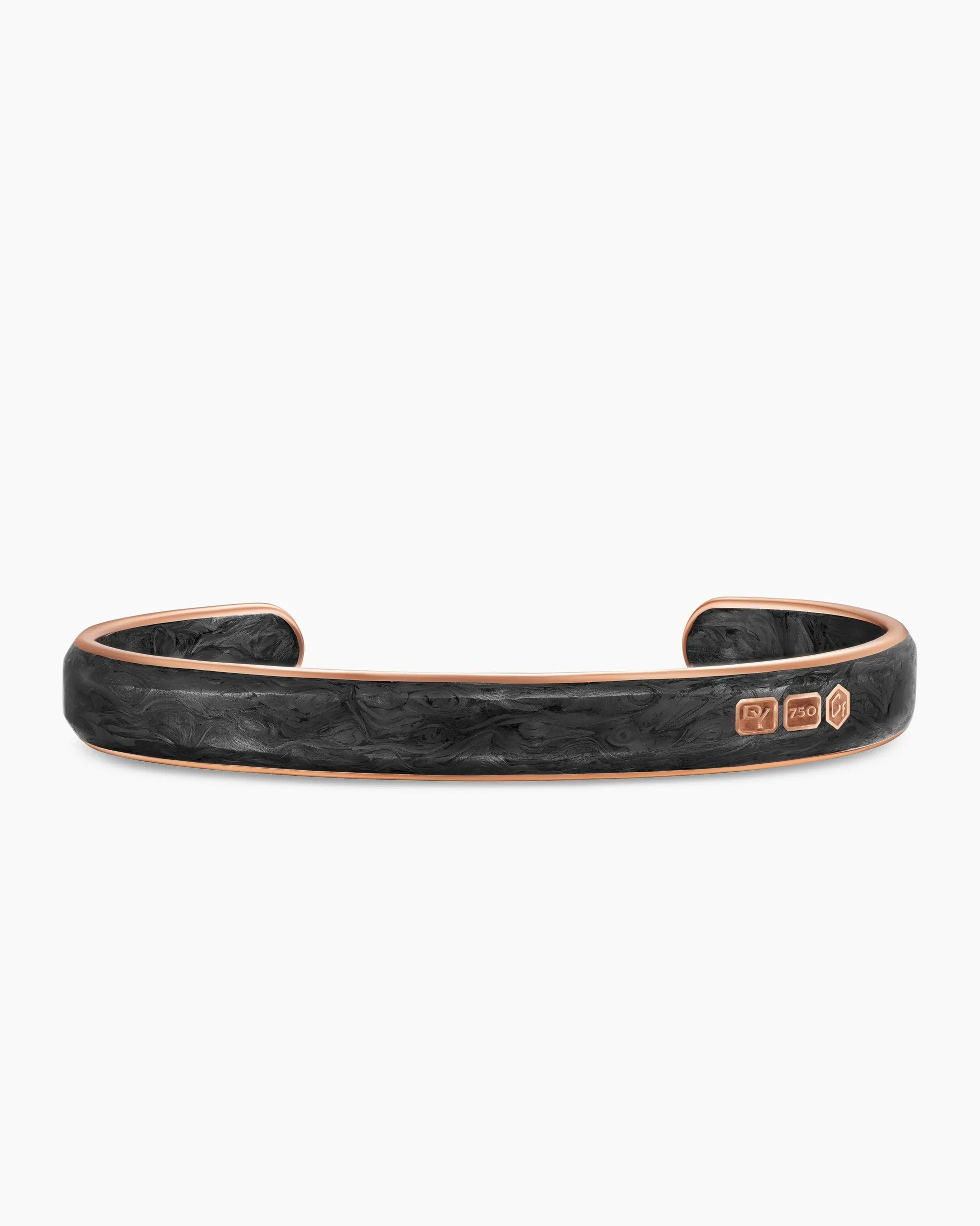 Streamline® Cuff Bracelet 18K Rose Gold with Forged Carbon, 9mm