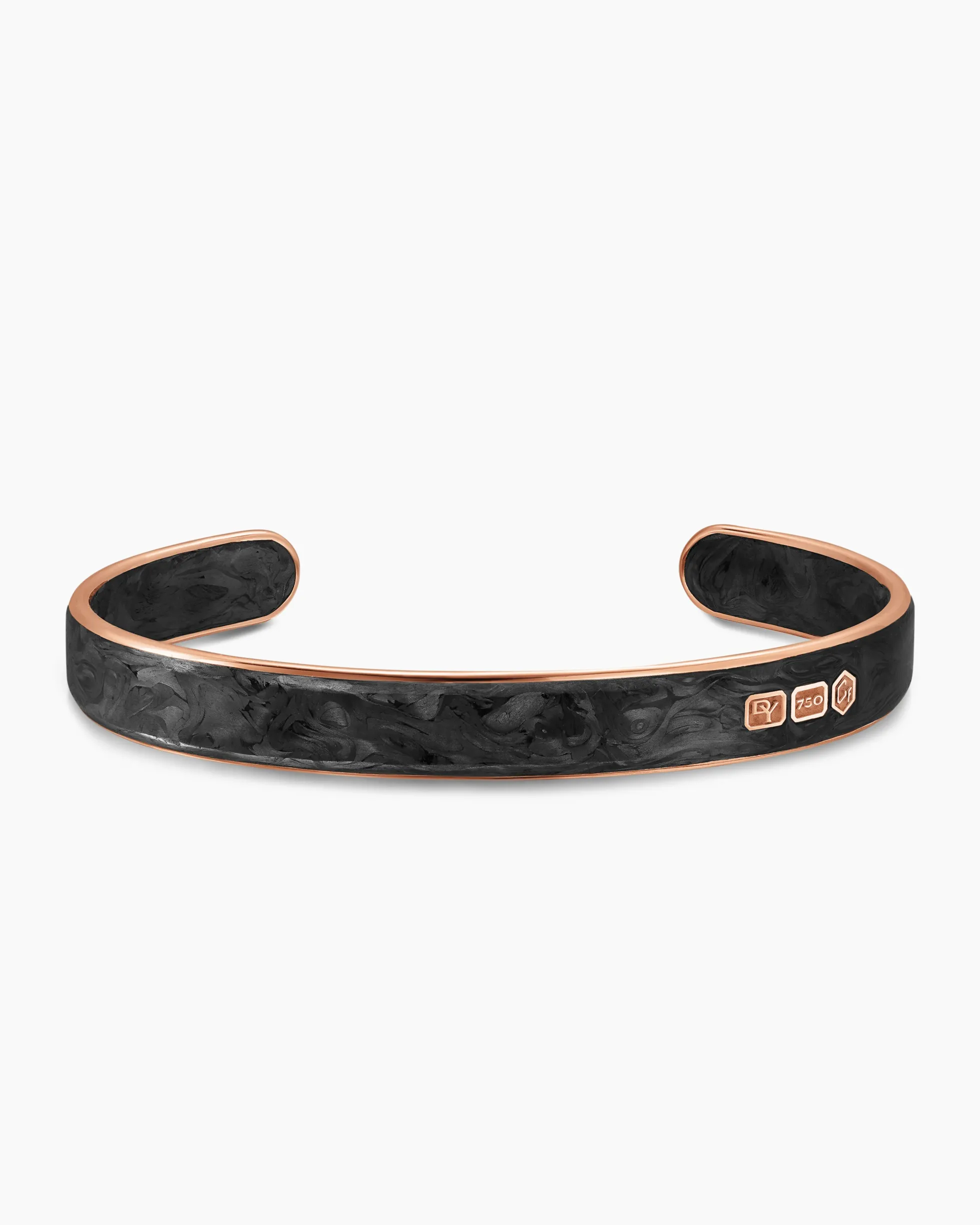 Streamline® Cuff Bracelet 18K Rose Gold with Forged Carbon, 9mm