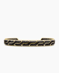 Streamline® Cuff Bracelet 18K Yellow Gold with Forged Carbon, 8.5mm