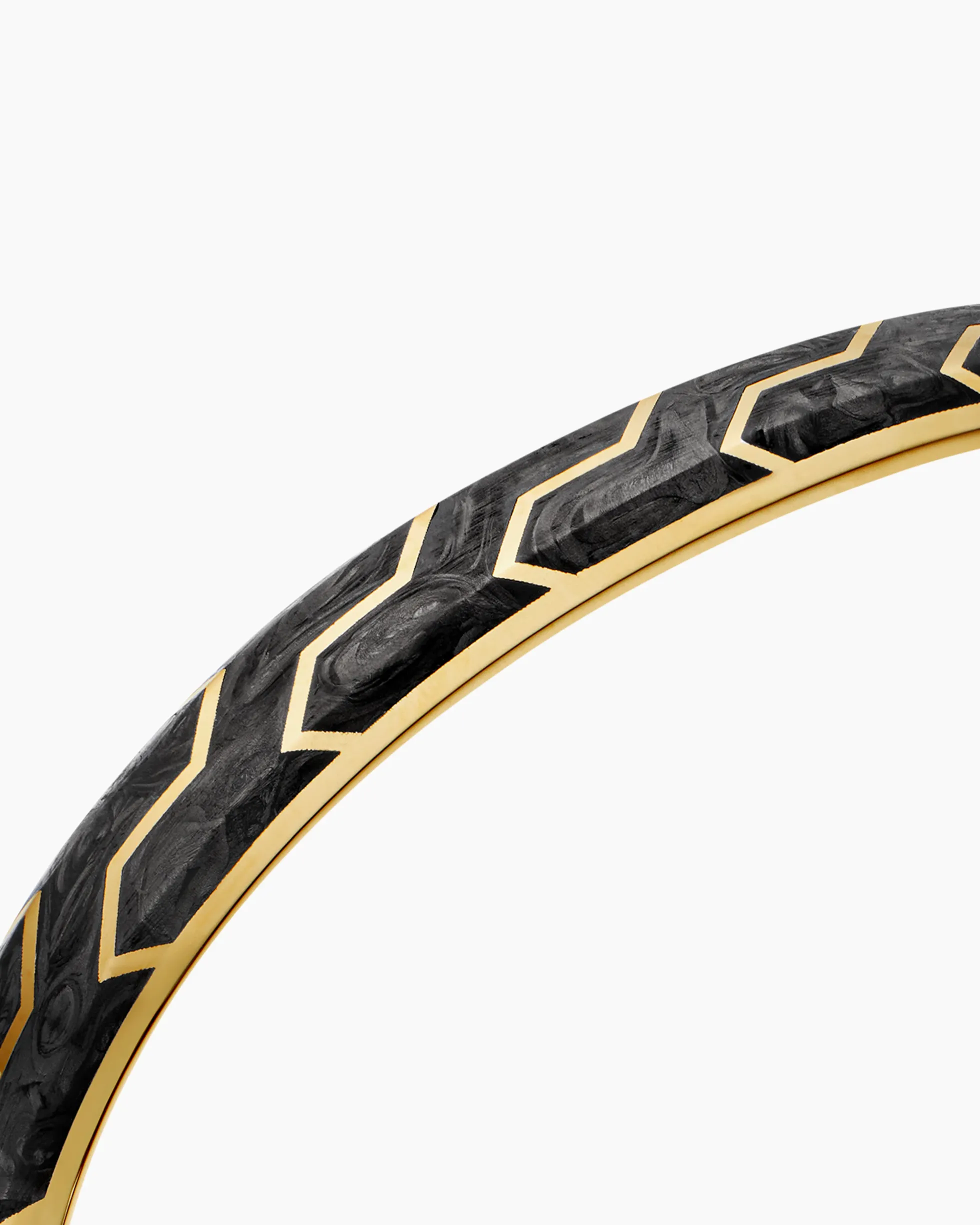 Streamline® Cuff Bracelet 18K Yellow Gold with Forged Carbon, 8.5mm