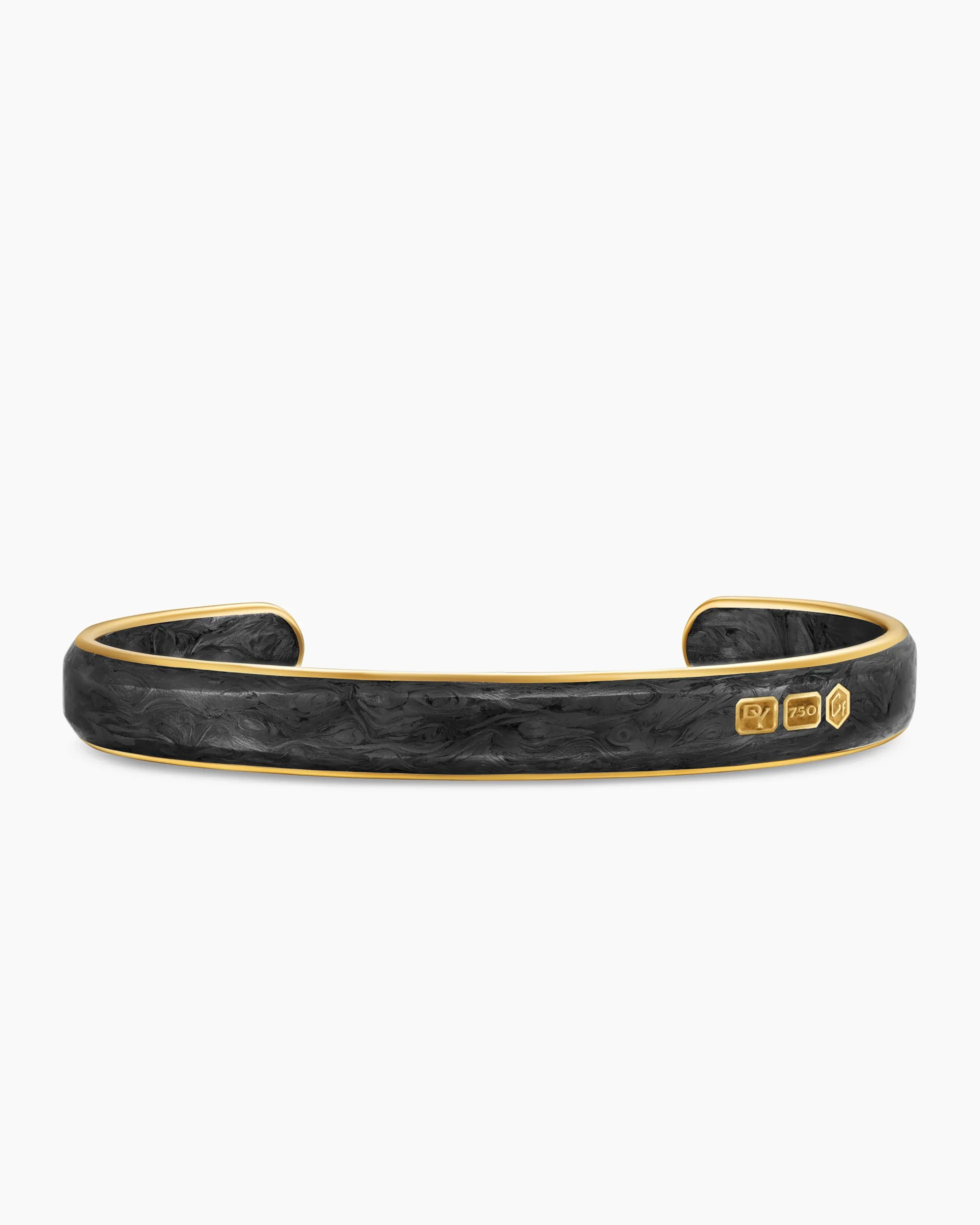 Streamline® Cuff Bracelet 18K Yellow Gold with Forged Carbon, 9mm