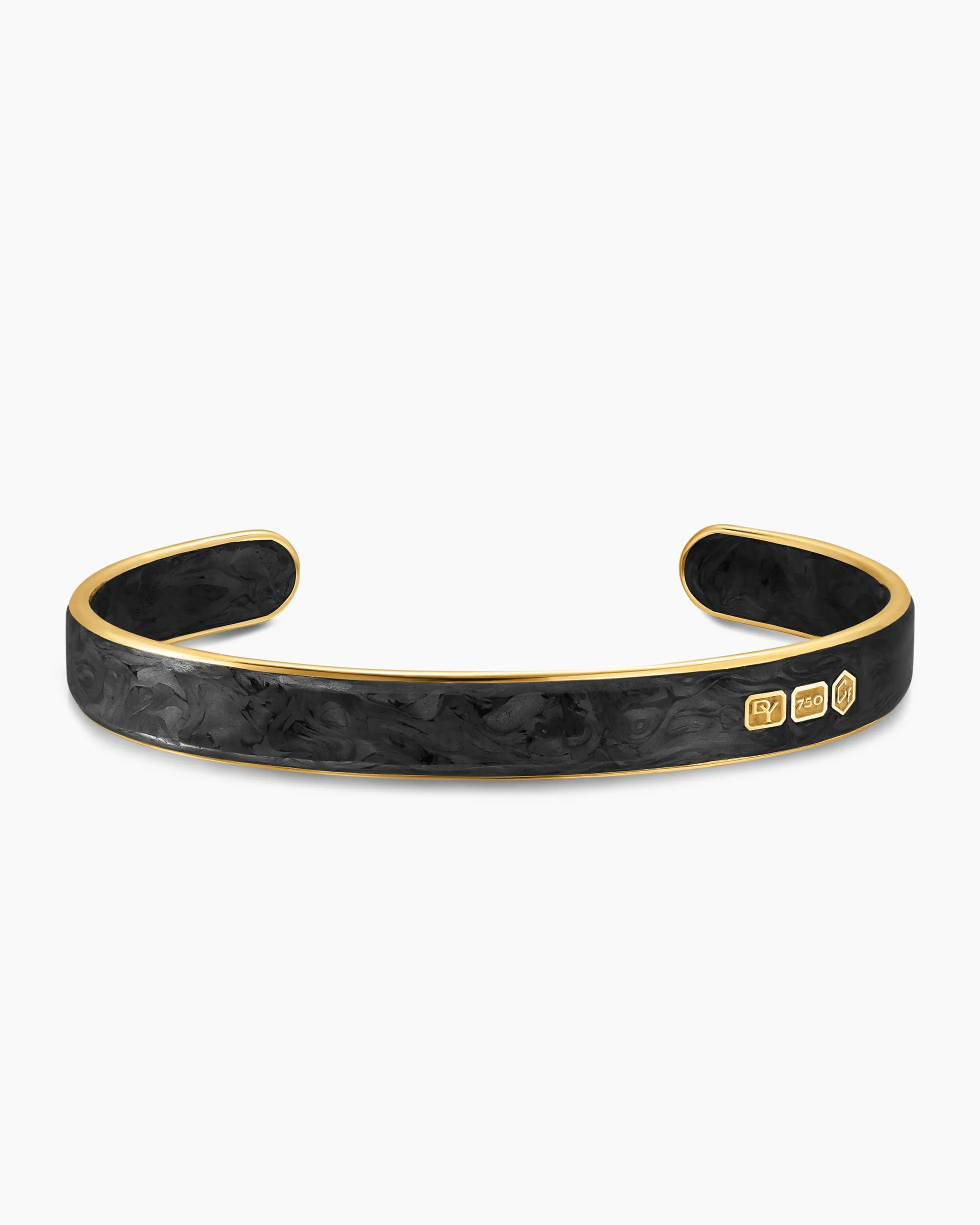 Streamline® Cuff Bracelet 18K Yellow Gold with Forged Carbon, 9mm