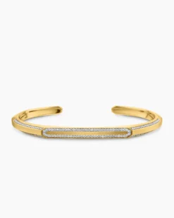 Streamline® Cuff Bracelet 18K Yellow Gold with Diamonds, 5.5mm