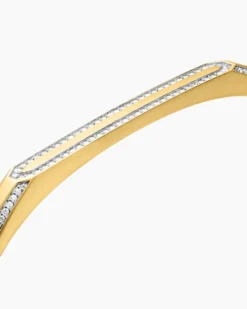 Streamline® Cuff Bracelet 18K Yellow Gold with Diamonds, 5.5mm