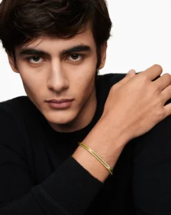 Streamline® Cuff Bracelet 18K Yellow Gold with Diamonds, 5.5mm