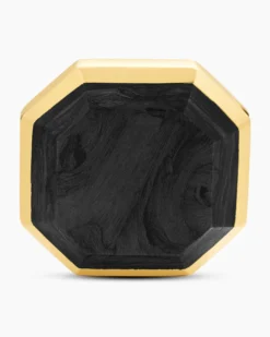 Streamline® Cufflinks 18K Yellow Gold with Forged Carbon, 15mm