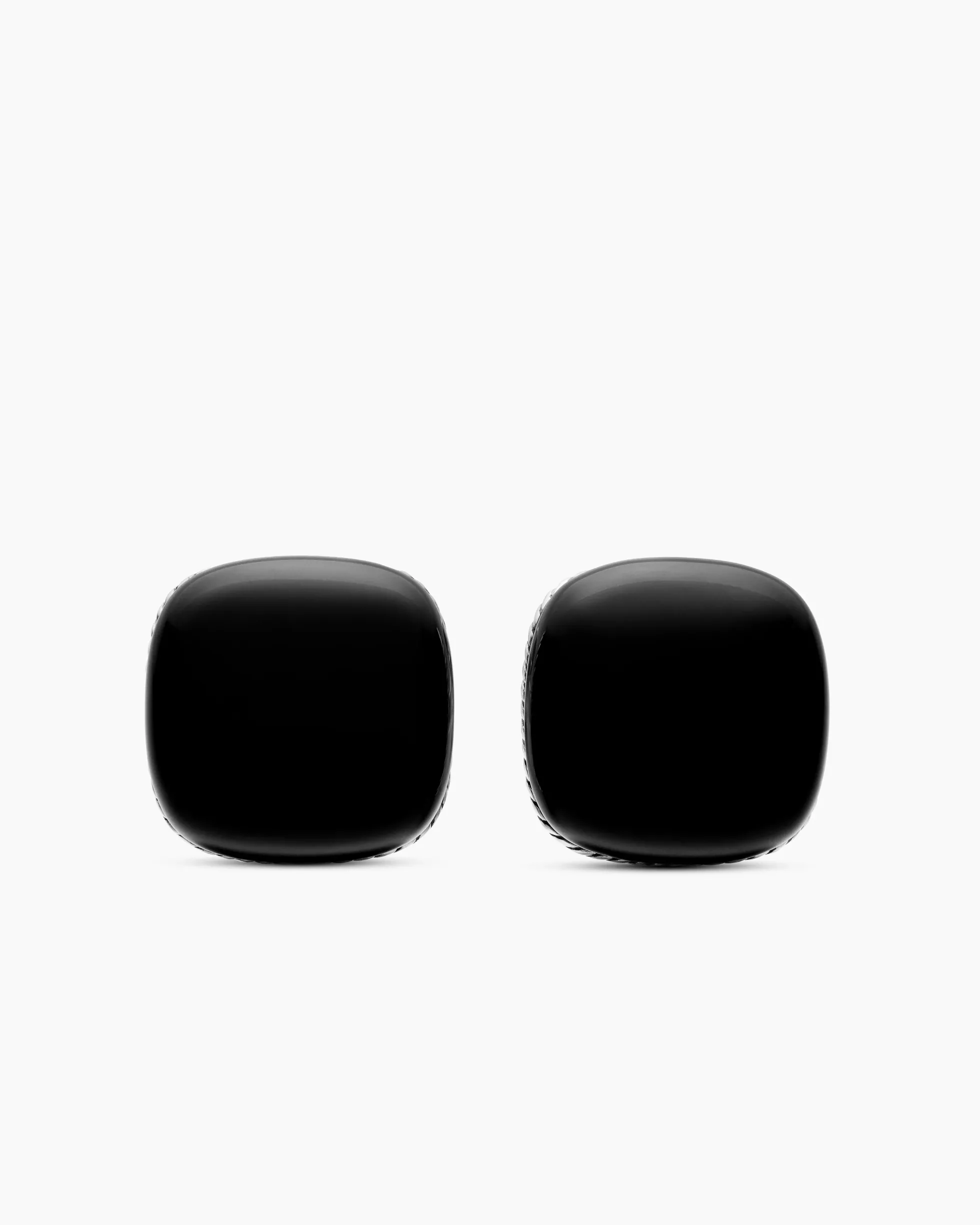 Streamline® Cushion Cufflinks Sterling Silver with Black Onyx, 17mm