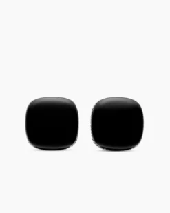 Streamline® Cushion Cufflinks Sterling Silver with Black Onyx, 17mm